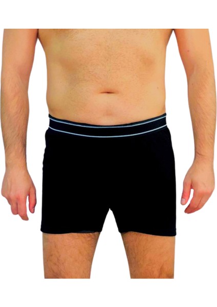 Aşırı Terleme Önleyici Siyah Erkek Boxer, Ter Sızdırmaz, Çift Katmanlı