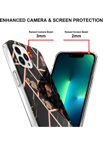 iPhone 15 Pro Max Için Mermer Ince Yumuşak Tpu Darbeye Dayanıklı Telefon Kılıf - Siyah (Yurt Dışından) fırsatları