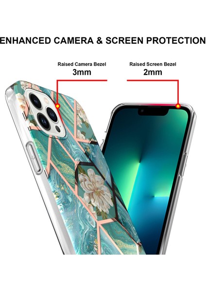 iPhone 15 Pro Için Mermer Ince Yumuşak Tpu Darbeye Dayanıklı Telefon Kılıf - Yeşil (Yurt Dışından) fırsatları