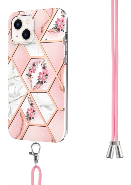 iPhone 15 Plus Için Mermer Yumuşak Tpu Kordonlu Darbeye Dayanıklı Telefon Kılıf - Pembe (Yurt Dışından) modelleri