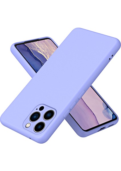 iPhone 15 Pro Max Için Ince Likit Silikon Yumuşak Telefon Kılıfı - Mor (Yurt Dışından)
