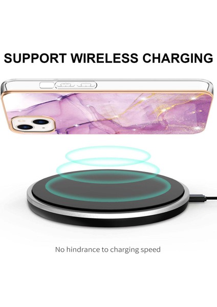 iPhone 15 Plus Için Mermer Şık Desenli Tpu Tampon Telefon Kılıfı - Pembe (Yurt Dışından)