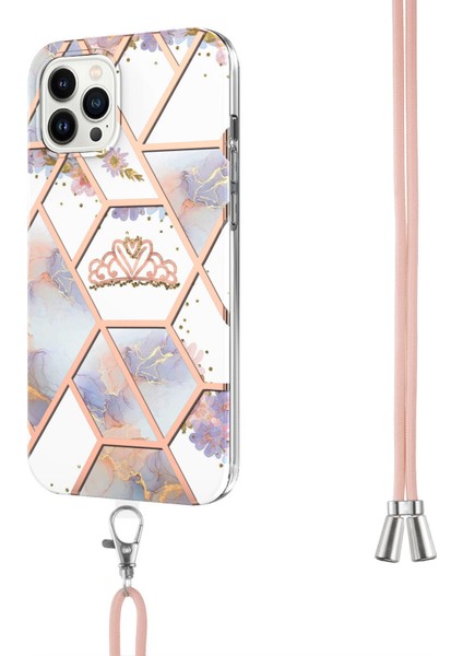 iPhone 15 Pro Max Için Mermer Yumuşak Tpu Kordonlu Darbeye Dayanıklı Telefon Kılıf - Beyaz (Yurt Dışından) modelleri