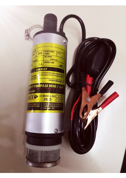 24 Volt Mini Küçük Mazot Aktarma Pompası Sıvı Transfer Pompası Dalgıç Pompa 51 mm Su Mazot-Yağ-Süt fiyatları