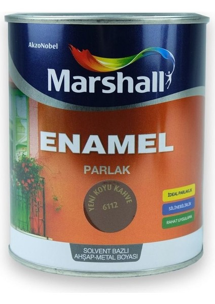 Enamel Parlak Ahşap Metal Boyası Koyu Kahve 2,5 L
