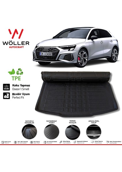 Audi A3 Bagaj Havuzu Sportback 2021 Sonrası 3D Wöller Ultraflex Esnek