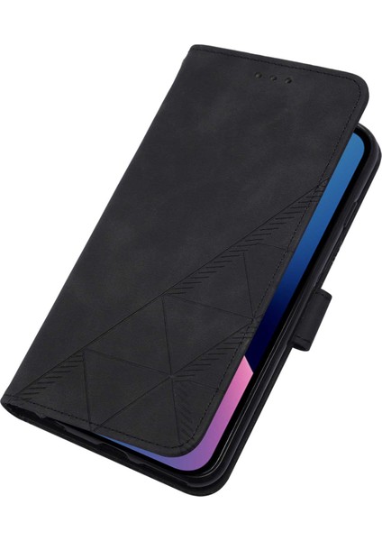 iPhone 15 Pro Max Için Kabartmalı Pu Deri Stand Cüzdan Telefon Kılıfı - Siyah (Yurt Dışından) modelleri