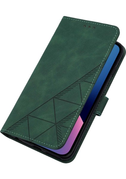 iPhone 15 Pro Max Için Kabartmalı Pu Deri Stand Cüzdan Telefon Kılıfı - Yeşil (Yurt Dışından) modelleri