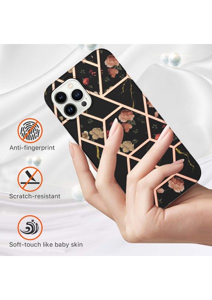 iPhone 15 Pro Için Mermer Ince Yumuşak Tpu Darbeye Dayanıklı Telefon Kılıf - Siyah (Yurt Dışından) fiyatları