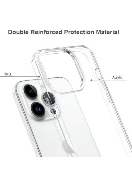 iPhone 15 Pro Için Kristal Berraklığında Sert Akrilik Telefon Kılıfı - Siyah (Yurt Dışından) modelleri