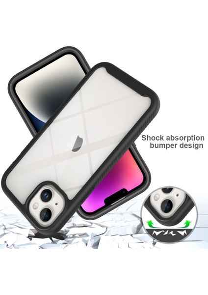 iPhone 15 Plus Için Yerleşik Ekran 360 Tam Koruma Telefon Kılıfı - Kırmızı (Yurt Dışından)