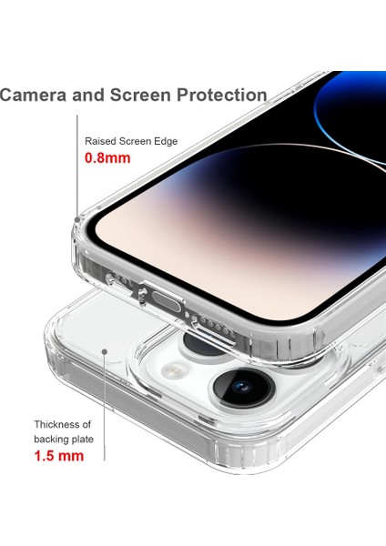 iPhone 15 Pro Için Kristal Berraklığında Sert Akrilik Telefon Kılıfı - Siyah (Yurt Dışından) indirimleri