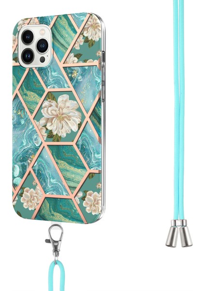 iPhone 15 Pro Için Mermer Yumuşak Tpu Kordonlu Darbeye Dayanıklı Telefon Kılıf - Yeşil (Yurt Dışından) modelleri