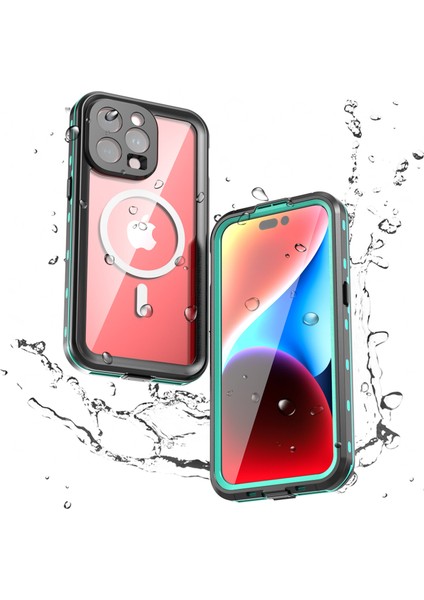 iPhone 15 Pro Max Için Su Geçirmez Kılıf Ekran Koruyucu IP68 Mühürlü Su Altı Telefon Kılıfı - Mavi (Yurt Dışından) fiyatları