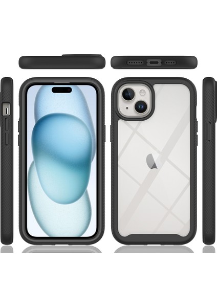 iPhone 15 Plus Için Hibrit Bumper Tam Koruma Telefon Kılıfı - Mavi (Yurt Dışından)
