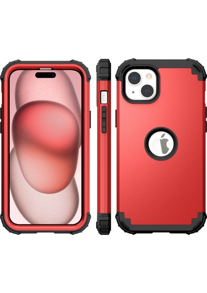 iPhone 15 Için Yumuşak Silikon Sert Pc Tampon Telefon Kılıfı - Kırmızı (Yurt Dışından) fiyatları