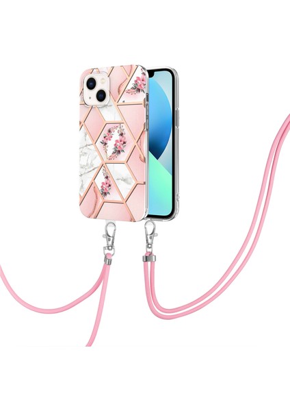 iPhone 15 Için Mermer Yumuşak Tpu Kordonlu Darbeye Dayanıklı Telefon Kılıf - Pembe (Yurt Dışından) fiyatları