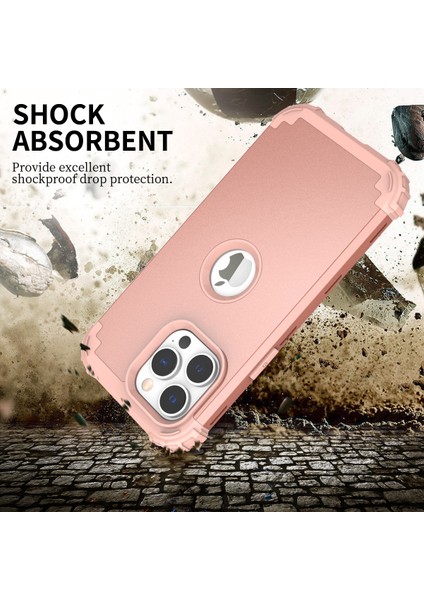 iPhone 15 Pro Için Yumuşak Silikon Sert Pc Tampon Telefon Kılıfı - Rose Gold (Yurt Dışından) modelleri