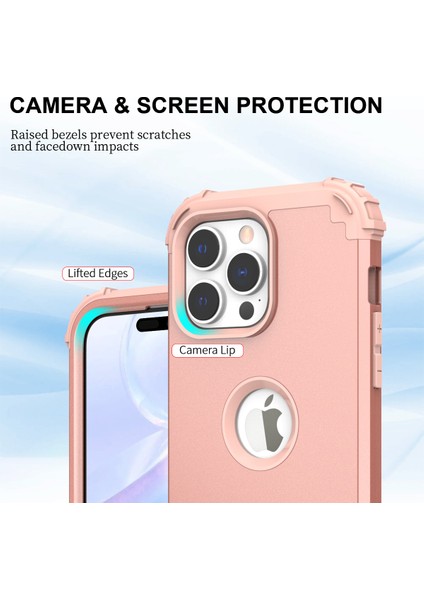 iPhone 15 Pro Için Yumuşak Silikon Sert Pc Tampon Telefon Kılıfı - Rose Gold (Yurt Dışından) fırsatları