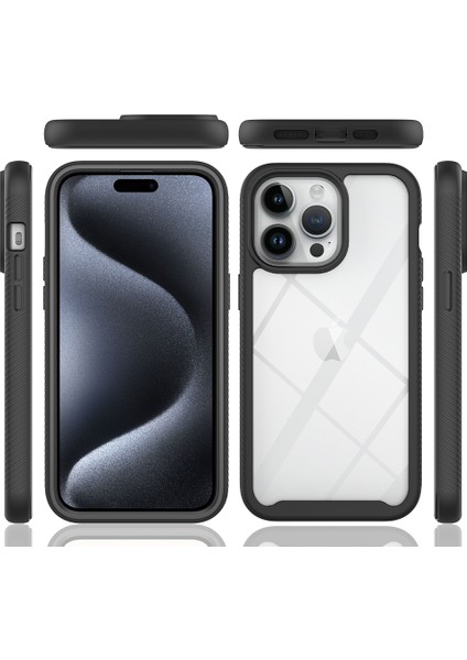 iPhone 15 Pro Max Için Hibrit Bumper Tam Koruma Telefon Kılıfı - Lacivert (Yurt Dışından) fırsatları