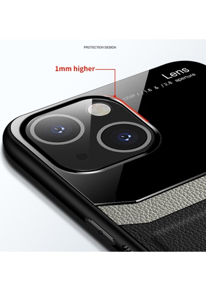 iPhone 15 Için Ince Litchi Tpu Bumper Hibrit Cam Korumalı Kılıf Kapaklı - Siyah (Yurt Dışından) indirimleri