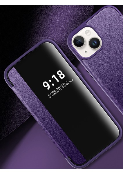 iPhone 15 Plus Için Klasik Business Flip Deri Telefon Kılıfı - Mor (Yurt Dışından) indirimleri