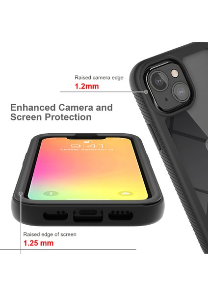 iPhone 13 Mini Için Yerleşik Ekran 360 Tam Koruma Telefon Kılıfı - Mavi (Yurt Dışından) fiyatları