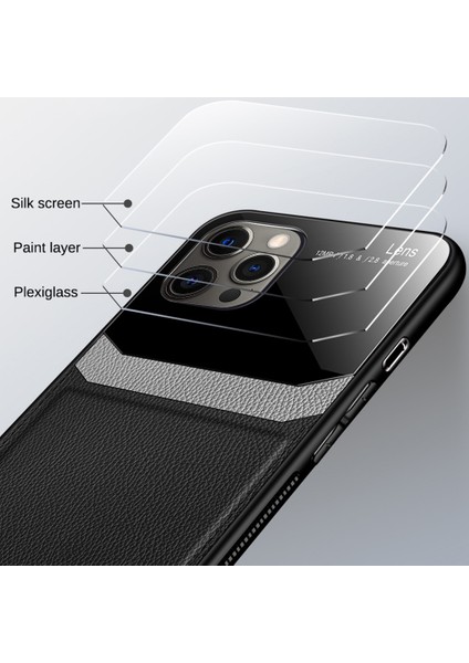 iPhone 15 Promax Için Ince Litchi Tpu Bumper Hibrit Cam Korumalı Kılıf Kapaklı - Mavi (Yurt Dışından) fiyatları