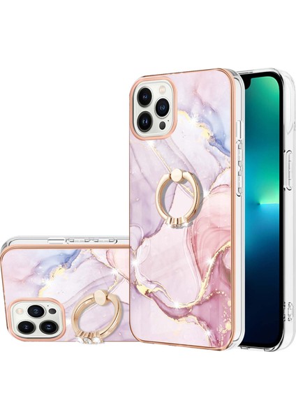 iPhone 15 Pro Max Için Halka Tutucu Sert Arka Tpu Telefon Kılıfı - Rose Gold (Yurt Dışından)