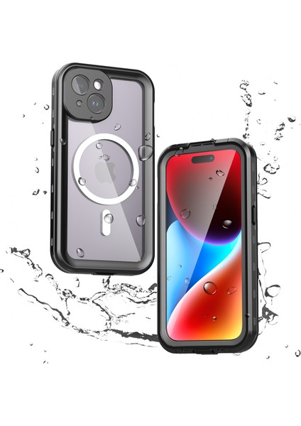 iPhone 15 Plus Için Su Geçirmez Kılıf Ekran Koruyucu IP68 Mühürlü Su Altı Telefon Kılıfı - Siyah (Yurt Dışından) fiyatları