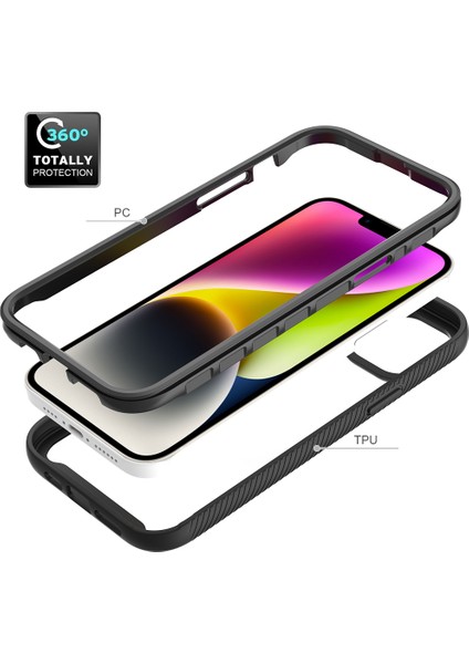 iPhone 14 Için Yerleşik Ekran 360 Tam Koruma Telefon Kılıfı - Mor (Yurt Dışından) fiyatları