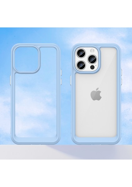 iPhone 15 Pro Için Şeffaf Pc Arka Tpu Telefon Kılıfı - Mavi (Yurt Dışından) indirimleri