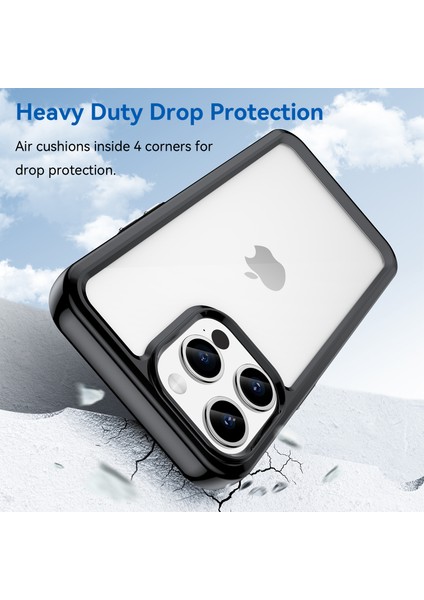 iPhone 15 Pro Için Şeffaf Pc Arka Tpu Telefon Kılıfı - Siyah (Yurt Dışından) fiyatları