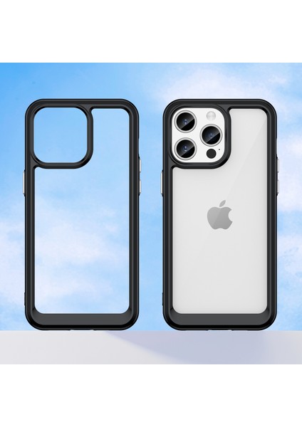 iPhone 15 Pro Için Şeffaf Pc Arka Tpu Telefon Kılıfı - Siyah (Yurt Dışından) indirimleri