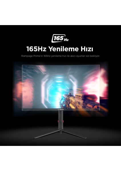 Prime PR27R165QC 27 165Hz 1ms Csot Va Qhd 2k Freesync Rgb Pivot Pc Curved Oyuncu Monitörü