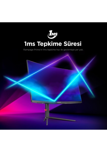 Prime PR27R165QC 27 165Hz 1ms Csot Va Qhd 2k Freesync Rgb Pivot Pc Curved Oyuncu Monitörü