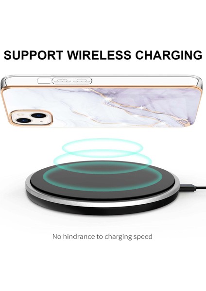 iPhone 15 Plus Için Mermer Şık Desenli Tpu Tampon Telefon Kılıfı - Beyaz (Yurt Dışından) fırsatları