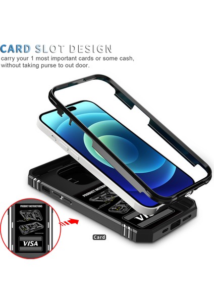 iPhone 15 Pro Için Kayar Lens Koruyucu Halka Standlı Telefon Kılıfı - Siyah (Yurt Dışından) fırsatları