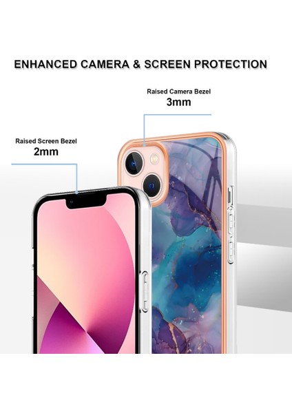 iPhone 15 Için Desen Sert Arka Şeffaf Tpu Tampon Telefon Kılıfı - Mor (Yurt Dışından) fırsatları