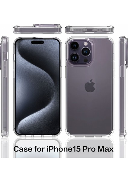 iPhone 15 Pro Max Için Kristal Berraklığında Sert Akrilik Telefon Kılıfı - Siyah (Yurt Dışından)