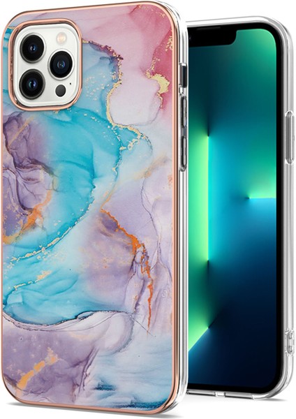 iPhone 15 Pro Için Ince Şık Desenli Tpu Tampon Telefon Kılıfı - Mavi (Yurt Dışından)