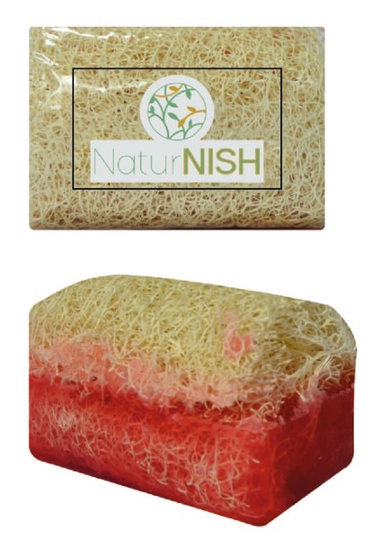 Doğal Kabak Lifli Kırmızı Elma Özlü Sabun