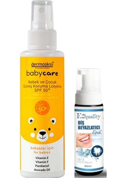 Babycare Bebek Ve Çocuk Güneş Koruma Losyonu Spf50+ 100 Ml- Diş Beyazlatıcı Köpük