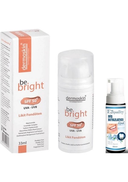 Be Bright Spf50+ Likit Fondöten 33ml - Light - Diş Köpük