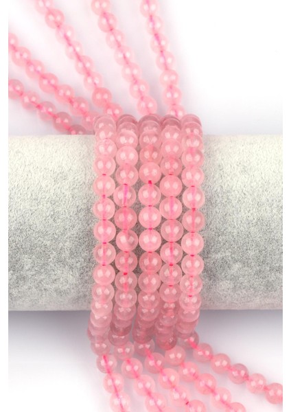 Pembe Kuvars Doğal Taş Dizi 6 mm Küre Kesim