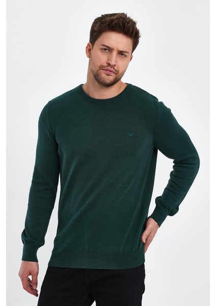 Bisiklet Yaka Yeşil Triko Kazak modelleri