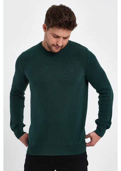 Bisiklet Yaka Yeşil Triko Kazak fırsatları