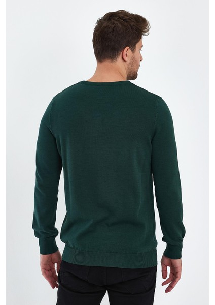 Bisiklet Yaka Yeşil Triko Kazak indirimleri