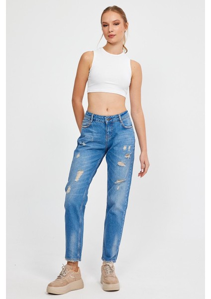 Özel Koleksiyon Yırtık Detaylı Denim Pantolon (AG-1051G) modelleri