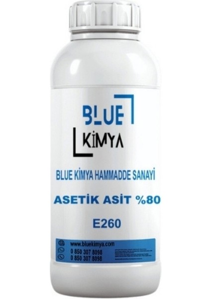 Asetik Asit E260 1 kg Sirke Ruhu %80